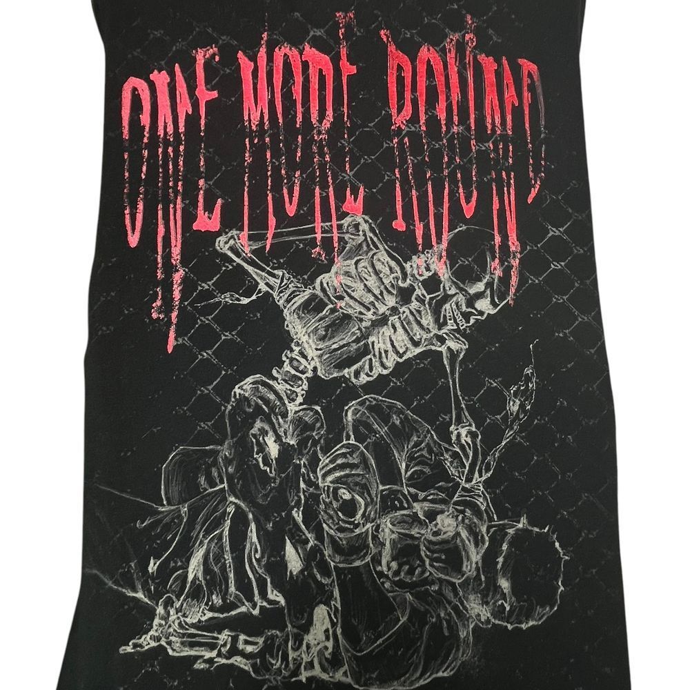 One More Round Men's 2XL Black MMA Graphic Cage Fighting T-shirt 100% Cotton Y2K - Picture 5 of 6